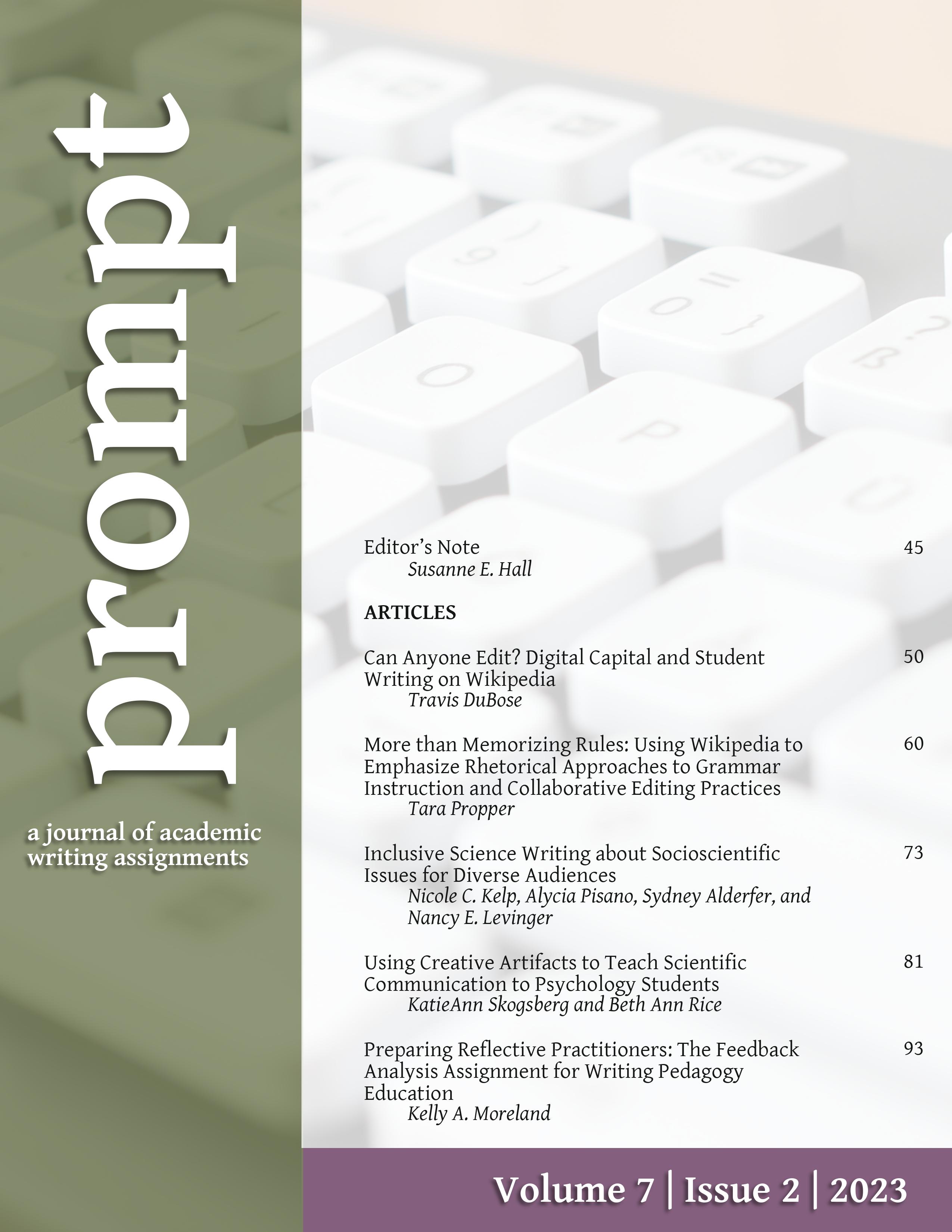 Cover page for prompt journal volume 7 issue 2